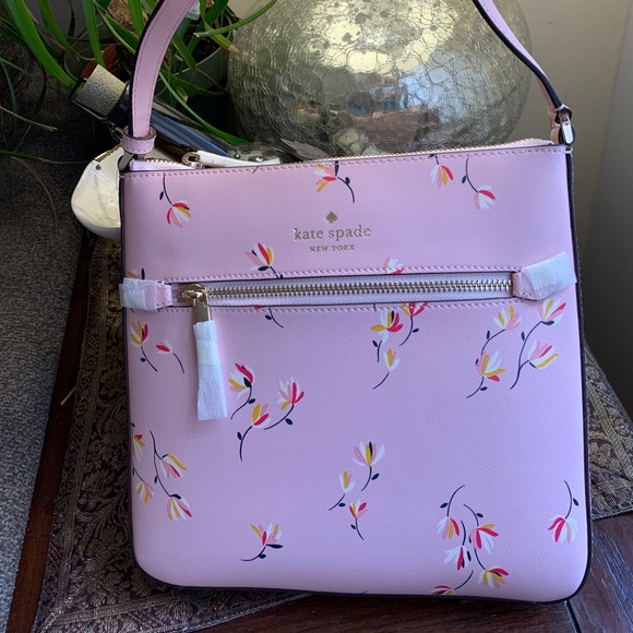 Authentic Kate SPADE Saffiano leather floral zip top Crosby - Picture 6 of 11